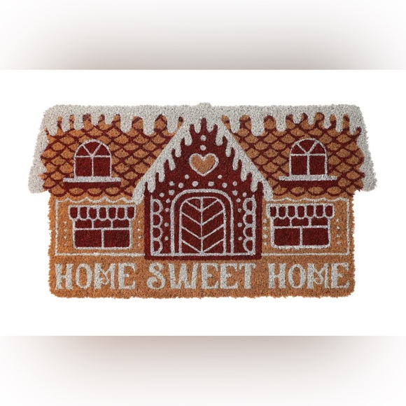 NEW Charming Brown and Cream Gingerbread House Coir Doormat - Picture 1 of 3